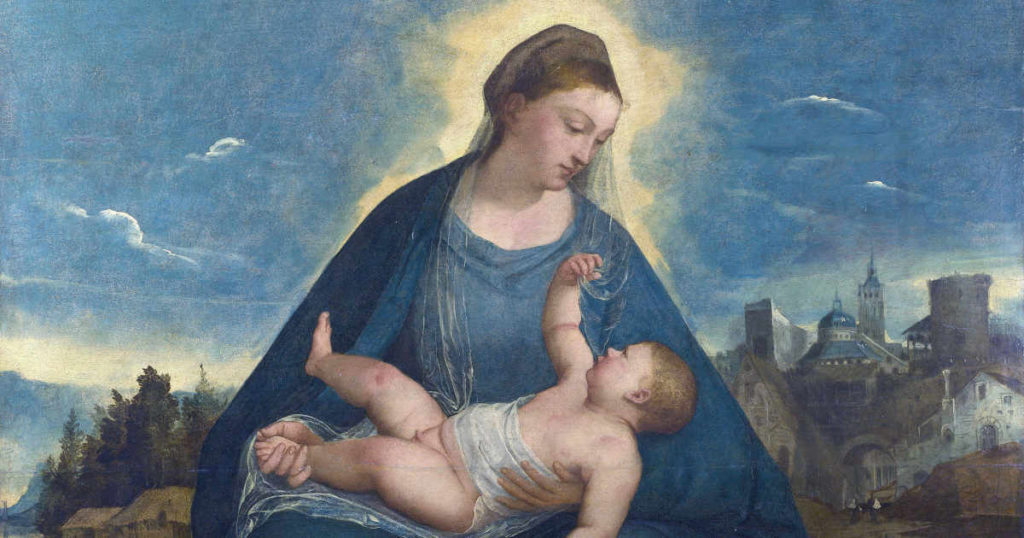 A painting of the Madonna and child illustrates the archetype of the divine child.