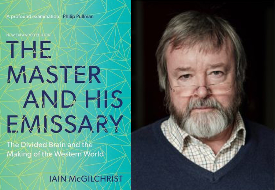 A cover image is shown of The Master and his Emissary, alongside a photo of author Iain McGilchrist.